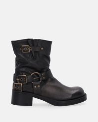 SKÓRZANE KOWBOJKI DAMSKIE D625 NOB GREY. Szare botki Venezia, bez wzorów, ze skóry, bez obcasa, bez zapięcia. Za 399.00 zł.