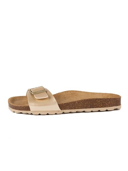 Little Sky Klapki w kolorze złotym rozmiar: 42. Brązowe klapki Little Sky, bez wzorów, klasyczne, z otwartym noskiem, bez obcasa, bez zapięcia. Za 88.23 zł.