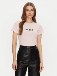 Guess Jeans T-Shirt W5RI54 J1314 Beżowy Regular Fit. Brązowe t-shirty Guess Jeans, s, z aplikacjami, z bawełny, bez kołnierzyka, bez ramiączek. Za 79.99 zł.