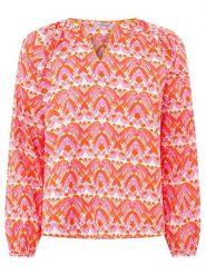 Zwillingsherz Bluzka "Joyful" w kolorze czerwono-jasnoróżowym rozmiar: L/XL. Czerwone bluzki Zwillingsherz, l, bez wzorów, z wiskozy, bez kołnierzyka, bez ramiączek. Za 78.66 zł.