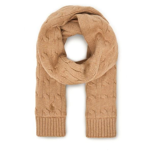 Szalik Polo Ralph Lauren. Brązowe szaliki i kominy Polo Ralph Lauren, bez wzorów. Za 289.99 zł.