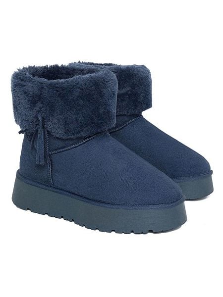 Blackfield Botki zimowe "Clary" w kolorze granatowym rozmiar: 36. Niebieskie botki Blackfield, bez wzorów, bez obcasa, na platformie, bez zapięcia. Za 123.82 zł.