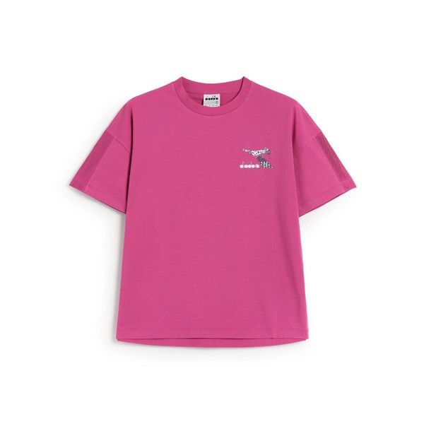 Koszulka damska DIADORA L.T-SHIRT SS FLOSS. Czerwone t-shirty sportowe Diadora, l, bez wzorów, bez ramiączek. Za 39.99 zł.