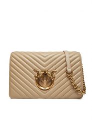 Pinko Torebka Lowe Click Classic 100063 A0GK Beżowy. Brązowe listonoszki Pinko, bez wzorów, ze skóry, bez dodatków. Za 1,299.00 zł.
