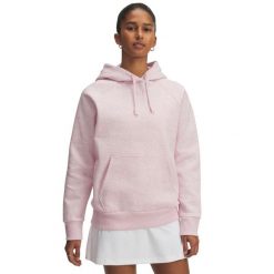 Bluza damska Under Armour Rival Fleece Hoodie. Czerwone bluzy z kapturem Under Armour, s, bez wzorów, z bawełny, z kapturem, na fitness i siłownię. Za 263.88 zł.
