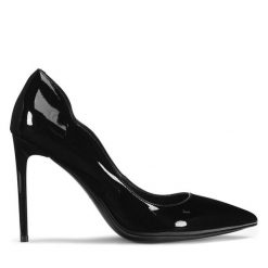 Szpilki Eva Minge. Czarne szpilki Eva Minge, bez wzorów, bez obcasa, na szpilce, bez zapięcia. Za 389.99 zł.