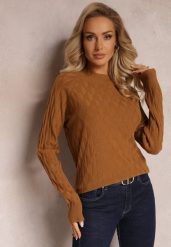 Brązowy Golf o Klasycznym Fasonie Anofra. Brązowe swetry Renee, uniwersalny, bez wzorów, klasyczne, bez ramiączek. Za 54.99 zł.