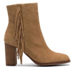 Botki SAM EDELMAN. Brązowe botki Sam Edelman, bez wzorów, bez obcasa, na słupku, bez zapięcia. Za 349.99 zł.