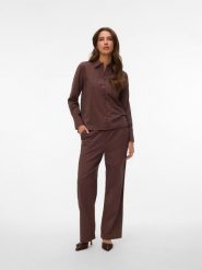 Vero Moda Spodnie w kolorze brązowym rozmiar: M. Brązowe spodnie materiałowe Vero Moda, bez wzorów, z bawełny. Za 83.22 zł.