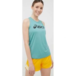 Asics top do biegania Core kolor zielony. Zielone topy ASICS, l, bez wzorów, z dzianiny, bez kołnierzyka, bez ramiączek. Za 89.99 zł.