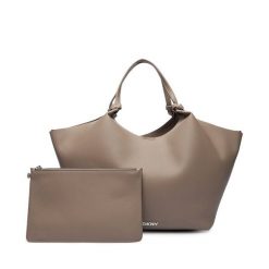 Torebka DKNY. Brązowe shopper bag DKNY, bez wzorów, bez dodatków. Za 739.99 zł.