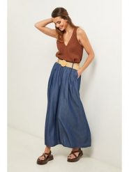 Fleur de Lin Spódnica w kolorze granatowym rozmiar: L. Niebieskie spódnice Fleur de Lin, na co dzień, l, bez wzorów, z tkaniny, maxi, proste. Za 178.95 zł.