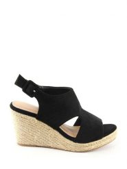 Sixth Sens Sandały w kolorze czarnym na koturnie rozmiar: 36. Czarne sandały Sixth Sens, bez wzorów, z otwartym noskiem, bez obcasa, na koturnie, bez zapięcia. Za 104.99 zł.