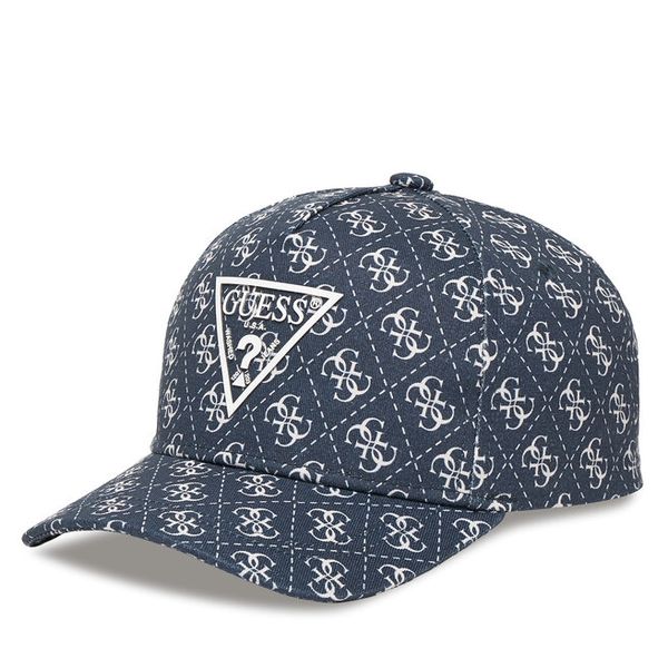 Czapka z daszkiem Guess. Niebieskie czapki z daszkiem Guess, z aplikacjami. Za 69.99 zł.