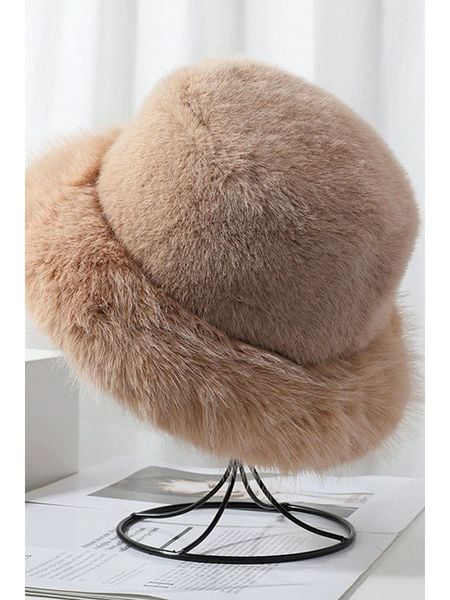 Lucky Bees Kapelusz w kolorze beżowym rozmiar: onesize. Brązowe kapelusze Lucky Bees, bez wzorów, z futra. Za 144.24 zł.