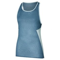 Damski tank top Mizuno. Niebieskie topy Mizuno, bez wzorów, sportowe, bez kołnierzyka, bez ramiączek. Za 223.50 zł.