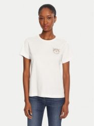 PINKO T-Shirt Quentin 103320 A2RN Biały Regular Fit. Białe t-shirty Pinko, s, bez wzorów, z bawełny, bez kołnierzyka, bez ramiączek. Za 659.99 zł.