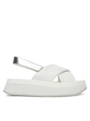 Liu Jo Sandały Dreamy BA5089 EX097 Biały. Białe sandały Liu Jo, bez wzorów, ze skóry, bez obcasa, na płaskiej podeszwie, bez zapięcia. Za 349.99 zł.
