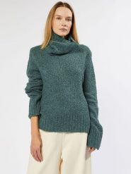 Rodier Sweter w kolorze zielonym rozmiar: XL. Zielone swetry Rodier, xl, bez wzorów, z wełny, klasyczne, bez ramiączek. Za 154.07 zł.