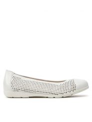 Caprice Baleriny 9-22151-42 Biały. Białe baleriny Caprice, bez wzorów, ze skóry, bez obcasa, bez zapięcia. Za 203.99 zł.