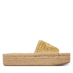 Espadryle Calvin Klein. Brązowe espadryle Calvin Klein, bez wzorów, bez obcasa. Za 449.99 zł.
