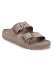 Birkenstock Klapki "Arizona Big Buckle" w kolorze szarobrązowym rozmiar: 38. Brązowe klapki Birkenstock, bez wzorów, klasyczne, z otwartym noskiem, bez obcasa, bez zapięcia. Za 238.95 zł.