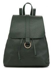 ORE10 Skórzany plecak "Bosar" w kolorze ciemnozielonym - 33 x 36 x 11 cm rozmiar: onesize. Zielone plecaki ORE10, bez wzorów, z materiału, bez dodatków. Za 404.99 zł.