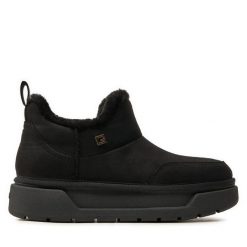 Botki Guess. Czarne botki Guess, z aplikacjami, bez obcasa, na płaskiej podeszwie, bez zapięcia. Za 329.99 zł.