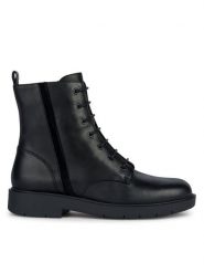 Geox Botki D Spherica Ec1 D36QRA 04322 C9999 Czarny. Czarne botki Geox, bez wzorów, ze skóry, bez obcasa, na płaskiej podeszwie, bez zapięcia. Za 656.89 zł.