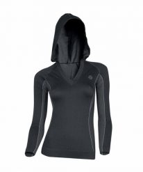 Bluza damska z kapturem Brubeck BALANCE. Czarne bluzy Brubeck, xl, bez wzorów, z dzianiny, bez ramiączek, z kapturem. Za 69.99 zł.