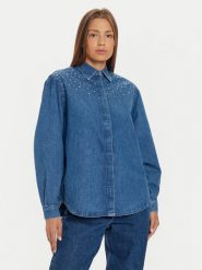 Pepe Jeans Koszula jeansowa Charlie PL304962 Niebieski Loose Fit. Niebieskie koszule Pepe Jeans, m, bez wzorów, z bawełny, bez kołnierzyka, bez ramiączek. Za 289.99 zł.