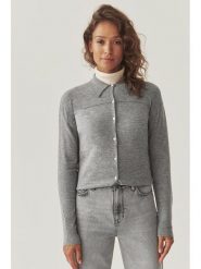 TATUUM Wełniany kardigan "Elara" w kolorze jasnoszarym rozmiar: M. Szare swetry Tatuum, m, bez wzorów, z wełny, bez ramiączek. Za 240.99 zł.