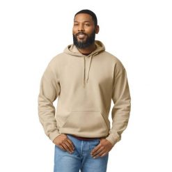 Bluza Z Kapturem Dla Dorosłych Unisex Softstyle Fleece Midweight. Brązowe bluzy z kapturem GILDAN, l, bez wzorów, z bawełny, z kapturem. Za 120.99 zł.