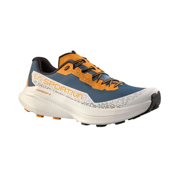 Buty trailowe La Sportiva Prodigio 2. Białe buty do biegania La Sportiva, bez wzorów, z tkaniny, bez zapięcia, do biegania. Za 760.50 zł.