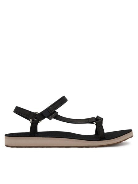 Teva Sandały Original Universal Slim 1151031 Czarny. Czarne sandały Teva, bez wzorów, ze skóry, bez obcasa, na płaskiej podeszwie, bez zapięcia. Za 250.99 zł.