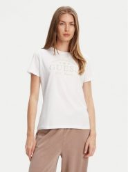 Guess T-Shirt V5YI13J 1314 Biały Regular Fit. Białe t-shirty Guess, xxs, z aplikacjami, z bawełny, bez kołnierzyka, bez ramiączek. Za 179.99 zł.