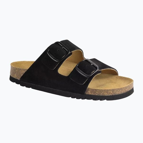Klapki damskie Scholl Josephine Suede. Czarne klapki Scholl, bez wzorów, z materiału, eleganckie, bez obcasa, bez zapięcia. Za 269.99 zł.