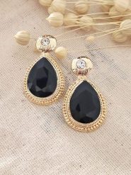 Atelier MIU Pozłacane kolczyki-wkrętki z cyrkoniami i agatem rozmiar: onesize. Żółte kolczyki atelier MIU, z agatem, pozłacane. Za 66.00 zł.