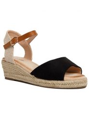 Foreverfolie Espadryle w kolorze czarno-beżowym na koturnie rozmiar: 36. Brązowe espadryle Foreverfolie, bez wzorów, z otwartym noskiem, bez obcasa, na koturnie. Za 79.03 zł.