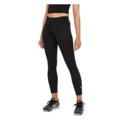 Spodnie sportowe damskie Nike Essentials 78 MR. Czarne spodnie sportowe Nike, bez wzorów, na fitness i siłownię. Za 169.99 zł.