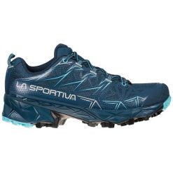 Buty trailowe damskie La Sportiva Akyra GTX. Niebieskie buty trekkingowe La Sportiva, z materiału, bez zapięcia. Za 702.99 zł.