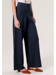 Rodier Wełniane spodnie w kolorze granatowym rozmiar: XL. Niebieskie spodnie materiałowe Rodier, bez wzorów, z materiału, klasyczne, z standardowym stanem. Za 369.84 zł.