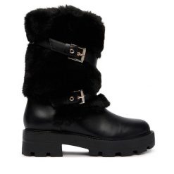 Botki Guess. Czarne botki Guess, z aplikacjami, bez obcasa, na płaskiej podeszwie, bez zapięcia. Za 764.99 zł.