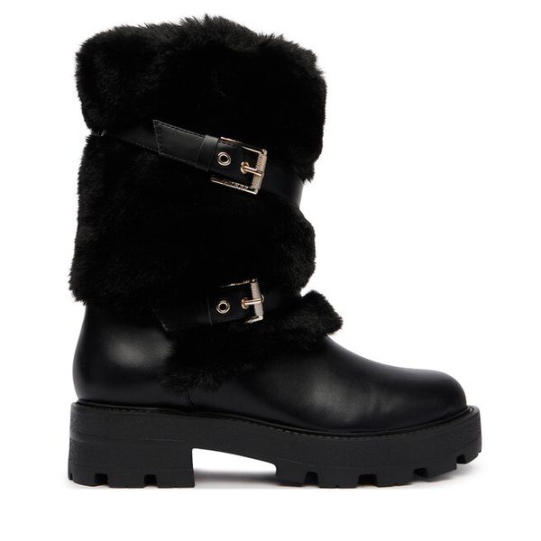 Botki Guess. Czarne botki Guess, z aplikacjami, bez obcasa, na płaskiej podeszwie, bez zapięcia. Za 764.99 zł.