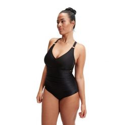Strój kąpielowy jednoczęściowy damski na basen Speedo Shaping. Czarne stroje jednoczęściowe Speedo, bez wzorów, z meshu, sportowe. Za 269.99 zł.