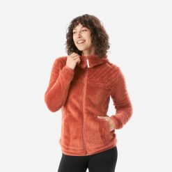 Polar turystyczny damski Quechua SH500 Warm. Brązowe bluzy z polaru QUECHUA, m, bez wzorów, z dzianiny, trekkingowe. W wyprzedaży za 119.99 zł.