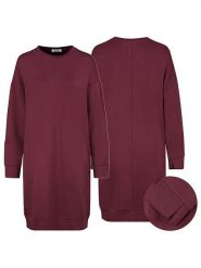 Sublevel Sukienka dresowa w kolorze bordowym rozmiar: S. Czerwone sukienki Sublevel, na co dzień, s, bez wzorów, z dresówki, bez kołnierzyka, bez ramiączek, midi, proste. Za 96.83 zł.