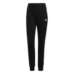 Długie Spodnie Dresowe Adidas Essentials French Terry 3 Stripes Czarny. Białe spodnie sportowe adidas, bez wzorów, z bawełny, długie, na fitness i siłownię. Za 129.99 zł.