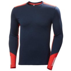 Podkoszulek z wełny Merino z okrągłym dekoltem Helly Hansen Lifa. Niebieskie bielizna termoaktywna damska Helly Hansen, bez wzorów, z wełny, bez ramiączek, trekkingowe. Za 356.20 zł.