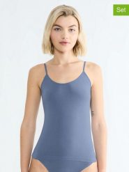 Sloggi Top "Go Sense" w kolorze szaroniebieskim rozmiar: XXL. Niebieskie topy Sloggi, xxl, bez wzorów, bez kołnierzyka, bez ramiączek. Za 52.55 zł.